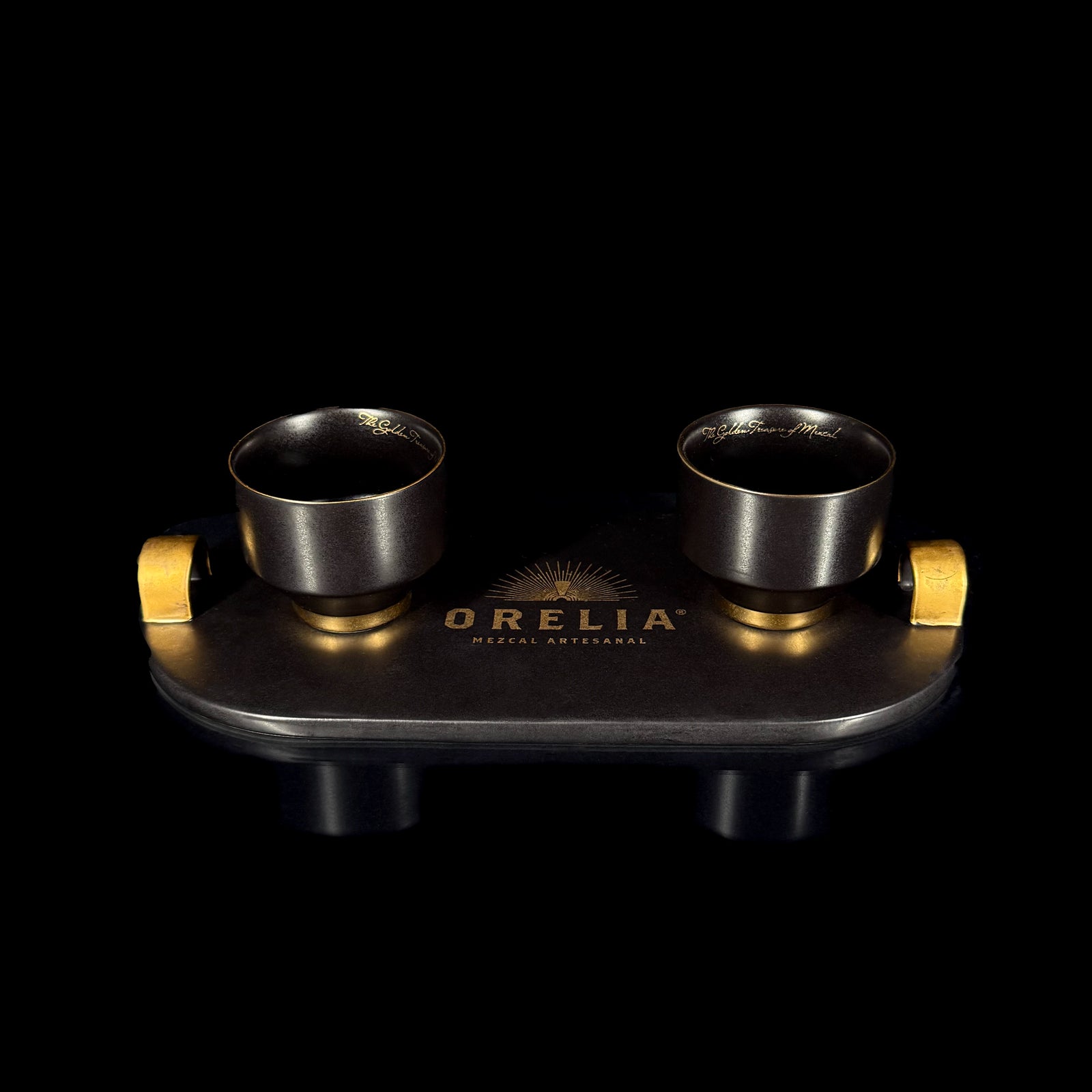 Orelia Mezcal Artesanal Ceremony Set with Jicaras and Tray