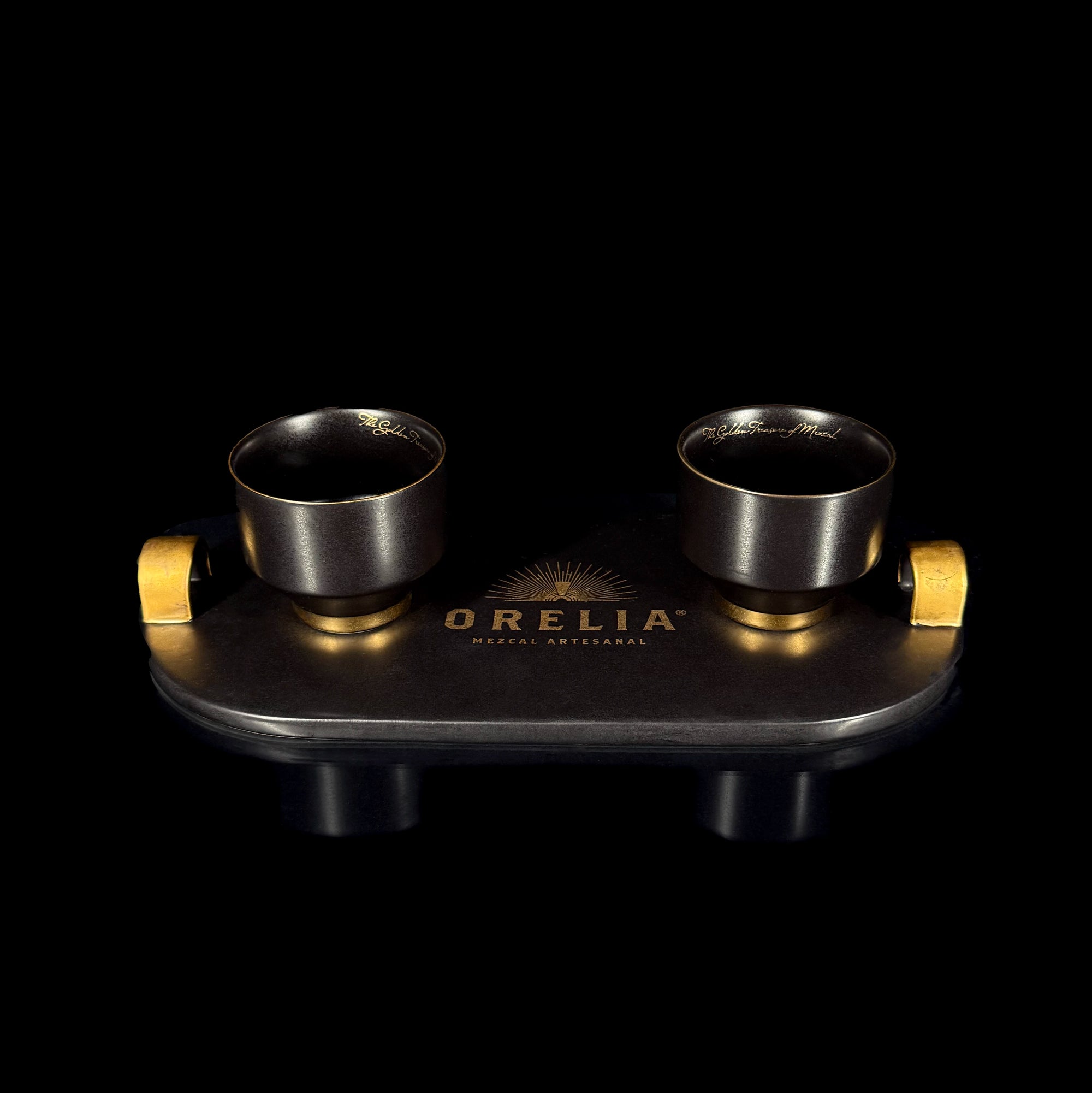 Orelia Mezcal Artesanal Ceremony Set with Jicaras and Tray