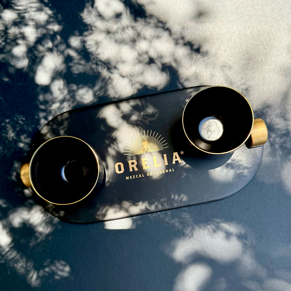 Orelia Mezcal Artesanal Ceremony Set with Jicaras and Tray