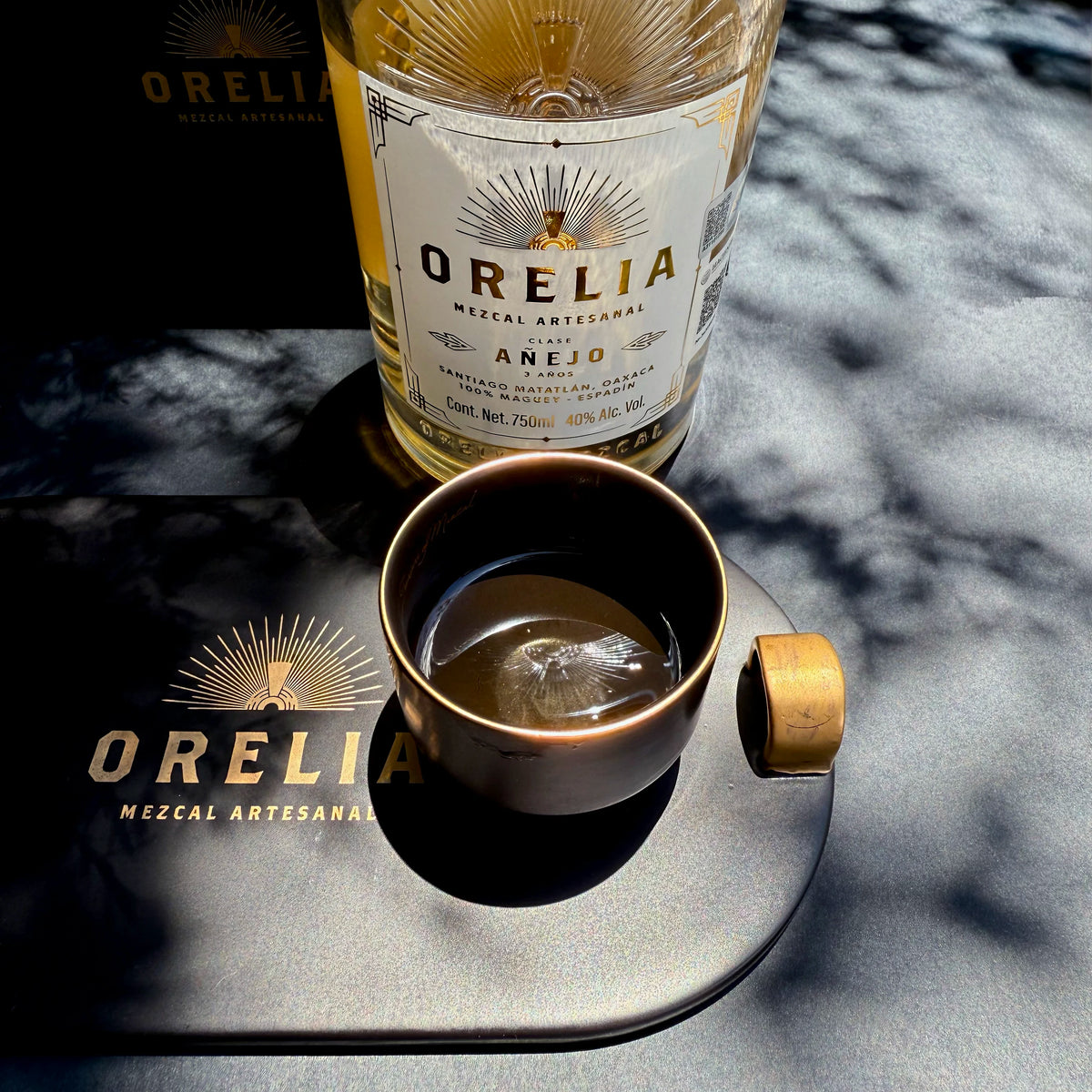 Orelia Mezcal Artesanal Ceremony Set with Jicaras and Tray