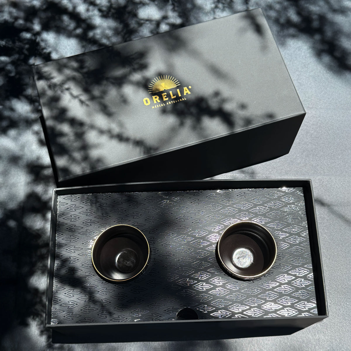 Orelia Mezcal Artesanal Ceremony Set with Jicaras and Tray