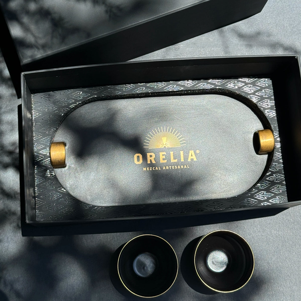 Orelia Mezcal Artesanal Ceremony Set with Jicaras and Tray