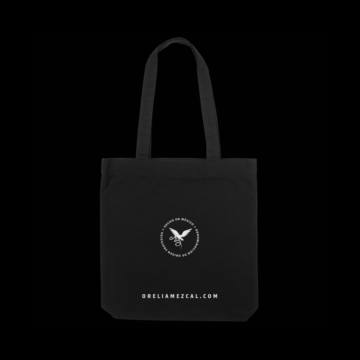 Orelia Mezcal Artesanal Cotton Tote Bag in Black, back